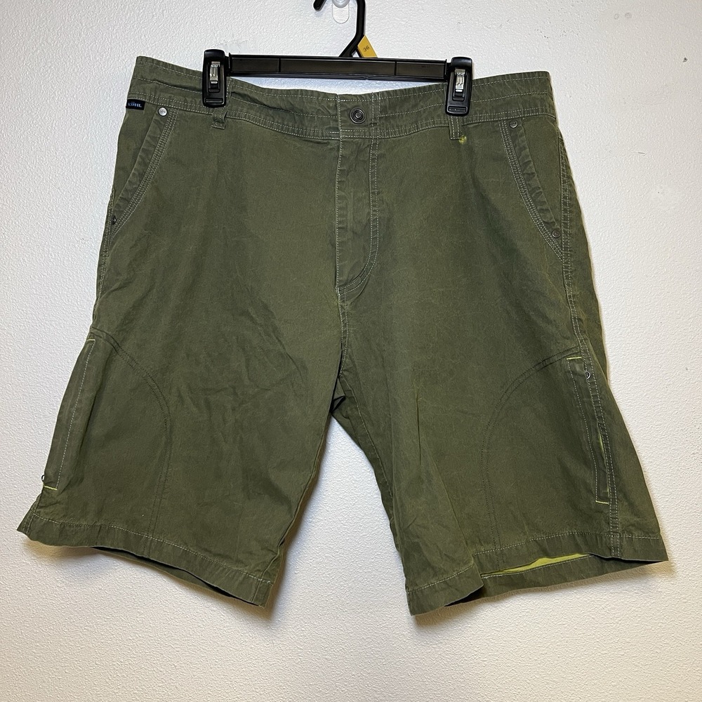 KÜHL Renegade Green Utility Hiking Shorts Men's 38 Vintage Patina Dye GUC